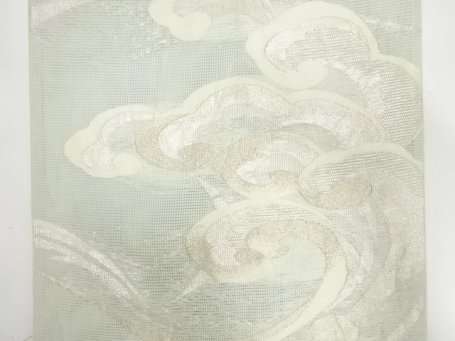  アンティーク　絽　荒波模様織り出し袋帯（材料）